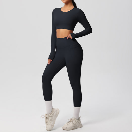 SOLBANA Studio Brushed 2-Piece Legging Set in Black