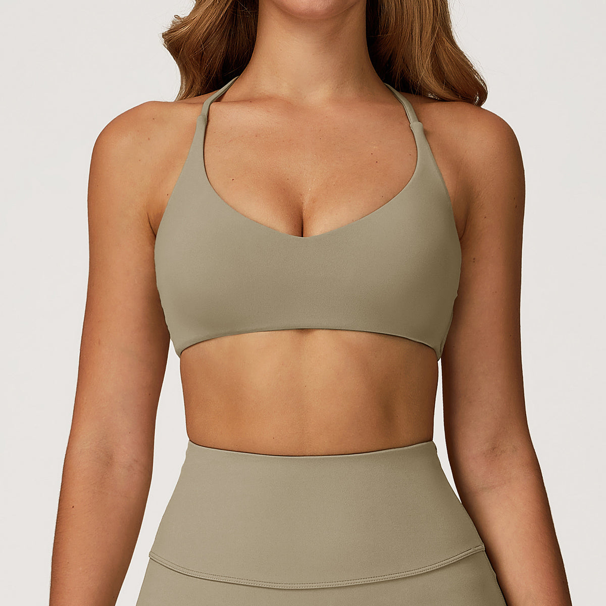 SOLBANA Studio Lace-Up Bra in Camel