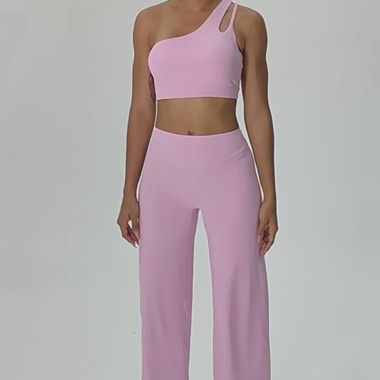 SOLBANA Studio Asymmetric 2-Piece Straight-Pant Set product video